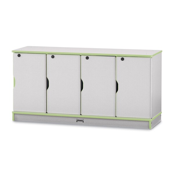 Rainbow Accents Stacking Lockable Lockers, Single Stack, Key Lime Green